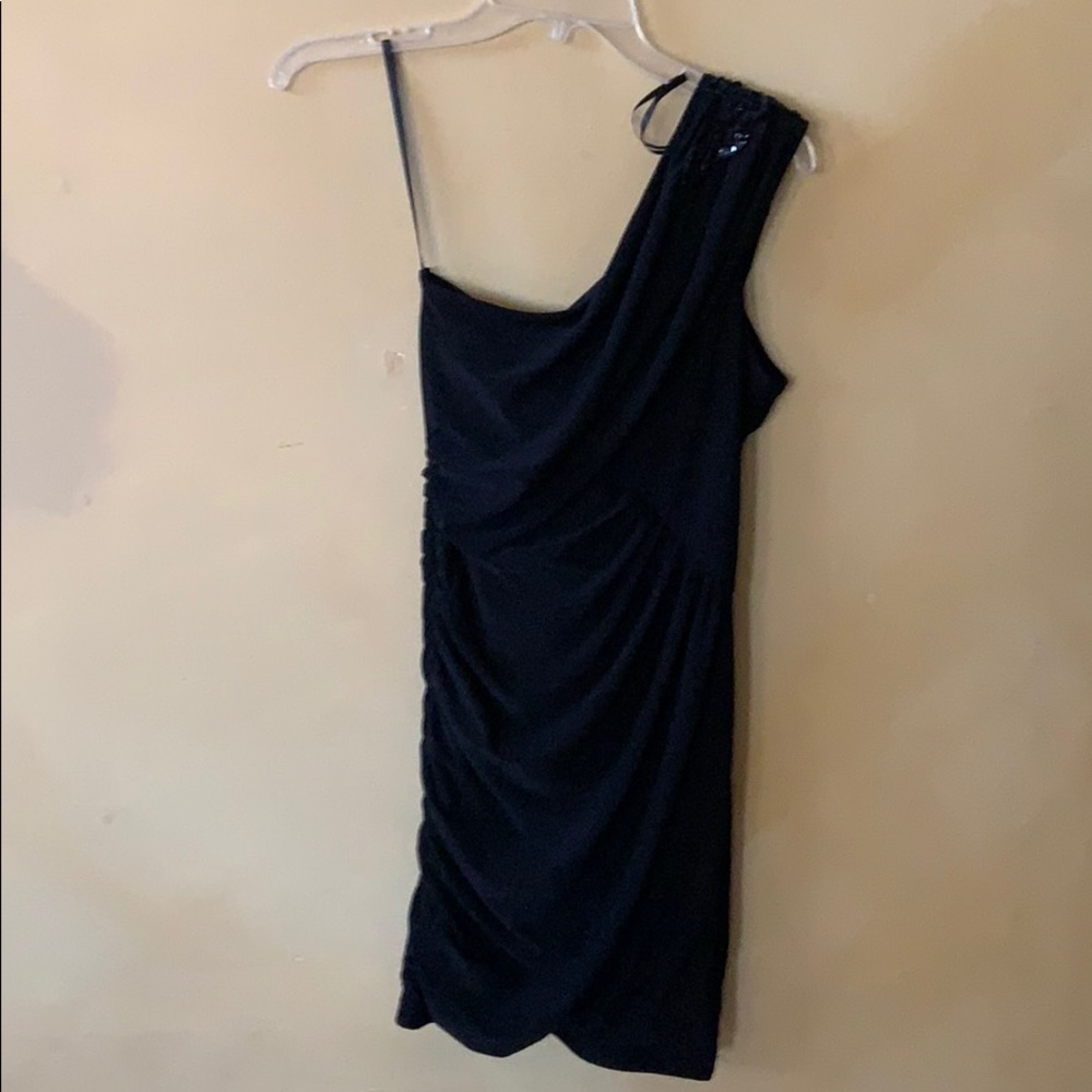 One shoulder evening dress